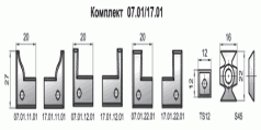 Комплект фрез для виготовлення меблевих фасадів (07.01/02.ХХ, 17.01/02.ХХ)