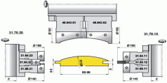Комплекти фрез для профілювання облицювальної дошки типу (31.78.00, 48.843.00, 48.1650.00, 11.5945.00, 48.5948.00)