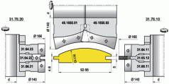 Комплекти фрез для профілювання облицювальної дошки типу (31.78.00, 48.843.00, 48.1650.00, 11.5945.00, 48.5948.00)